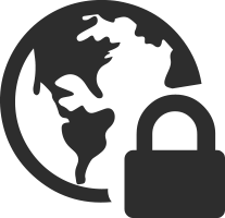 maapallo ja lukko kuvake