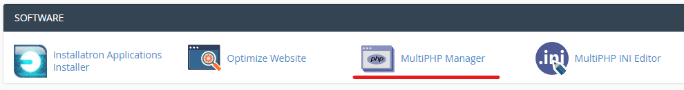 Louhen hallintapaneelin kautta voit itse vaihtaa PHP-versiota. Kuvassa näkymä hallintapaneelista.